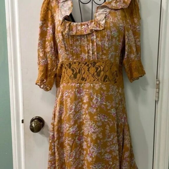 Free People Lucie Mini Dress in Marigold Size 4 - Picture 7 of 10